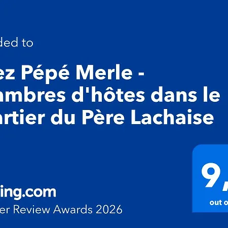 Bed & Breakfast Chez Pepe Merle - D'hotes Dans Le Quartier Du Pere Lachaise Paříž